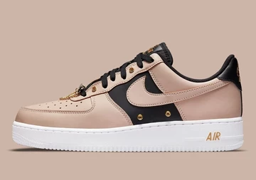 Air Force 1 Tan Black Gold Shoelery
