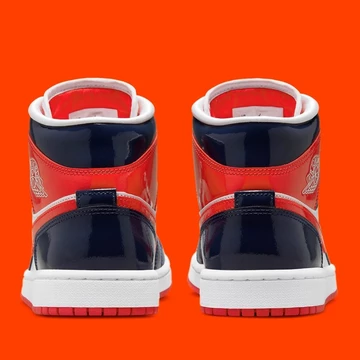 Nike Air Jordan 1 Mid Patent Navy Orange DJ5984-400