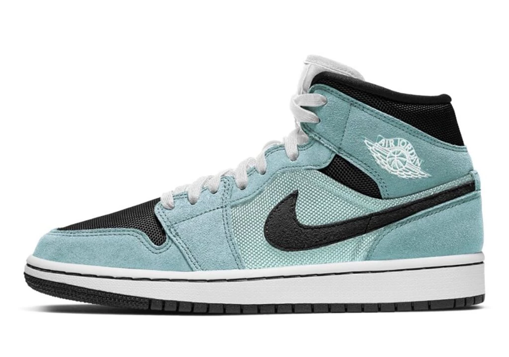 Aqua blue and white jordans on sale