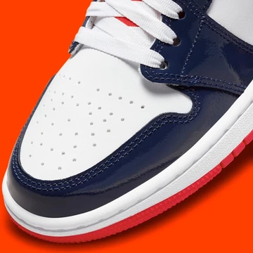Jordan 1 Mid Patent Navy Orange