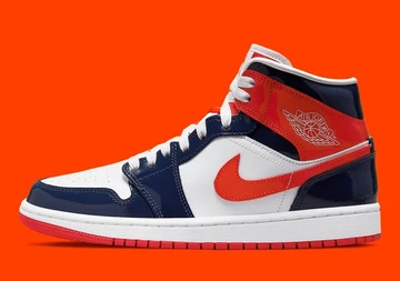 Nike Air Jordan 1 Mid Patent Navy Orange DJ5984-400
