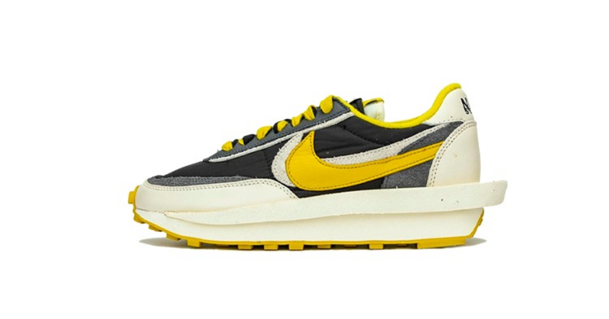Undercover x Sacai x Nike LD Waffle Black and Bright Citron DJ4877