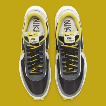 Undercover x Sacai x Nike LD Waffle Black and Bright Citron