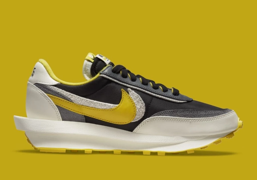 Undercover x Sacai x Nike LD Waffle Black and Bright Citron DJ4877