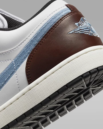 Jordan 1 Low Brown Blue Grey Detail Ferse
