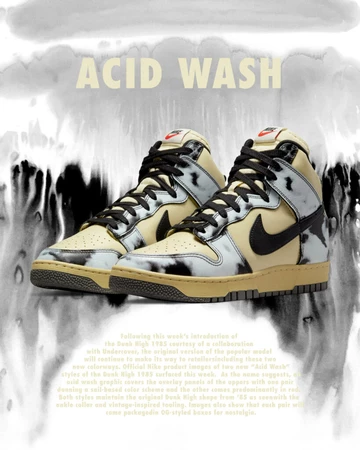 Nike Dunk High Black Acid Wash 1985