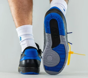 Off White x Nike Air Jordan 2 Black Blue
