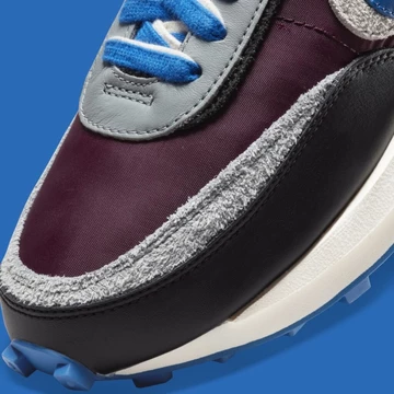 Undercover x Sacai x Nike Waffle Maroon and Team Royal
