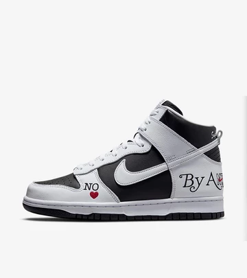 Supreme x Nike SB Dunk High By Any Means White Black