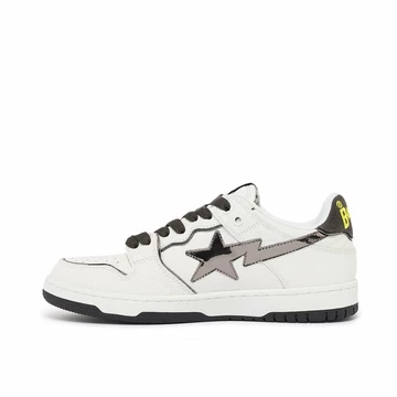 A Bathing Ape Bape Sk8 Sta White Silver