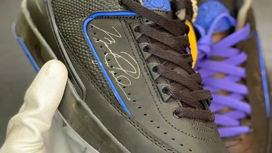 Off White x Nike Air Jordan 2 Black Blue Dead Stock