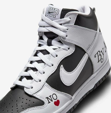 Supreme x Nike SB Dunk High By Any Means White Black