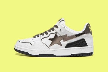 A Bathing Ape Bape Sk8 Sta White Silver