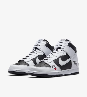 Supreme x Nike SB Dunk High By Any Means White Black