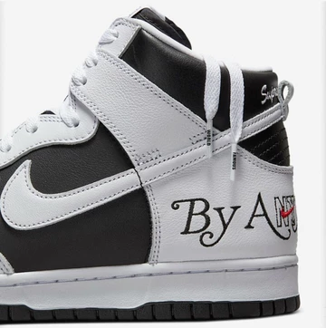 Supreme x Nike SB Dunk High By Any Means White Black