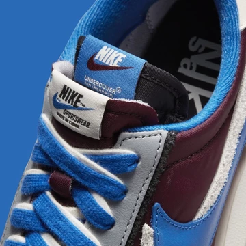 Undercover x Sacai x Nike Waffle Maroon and Team Royal