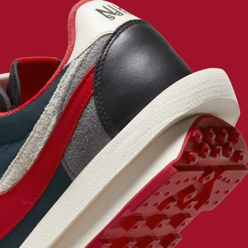 Undercover x Sacai x Nike Waffle Midnight Spruce and University Red