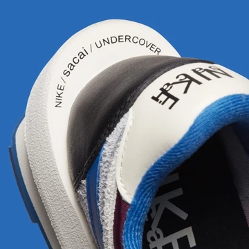 Undercover x Sacai x Nike Waffle Maroon and Team Royal