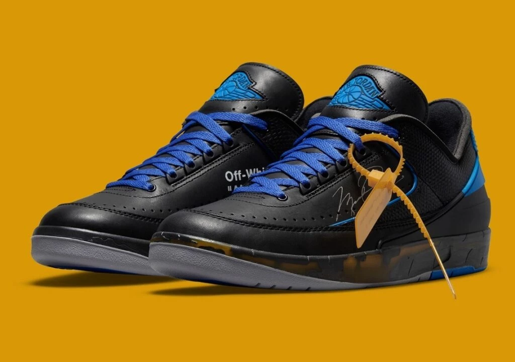 Off White x Nike Air Jordan 2 Black Blue DJ4375 004 Dead Stock