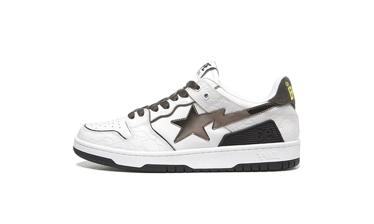 A Bathing Ape Bape Sk8 Sta White Silver