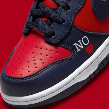 Supreme x Nike SB Dunk High Red Navy By Any Means