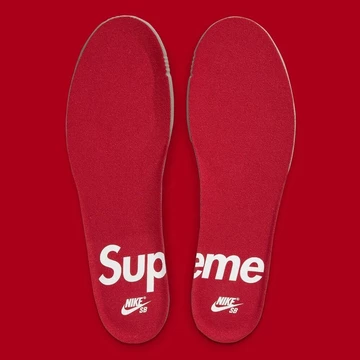 Supreme x Nike SB Dunk High Red Navy By Any Means