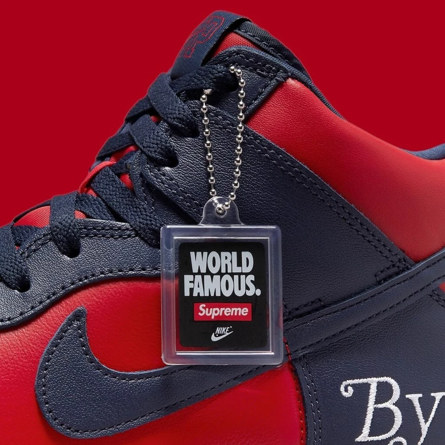 Supreme x Nike SB Dunk High Red Navy By Any Means DN3741-600