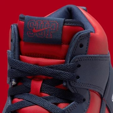 Supreme x Nike SB Dunk High Red Navy By Any Means