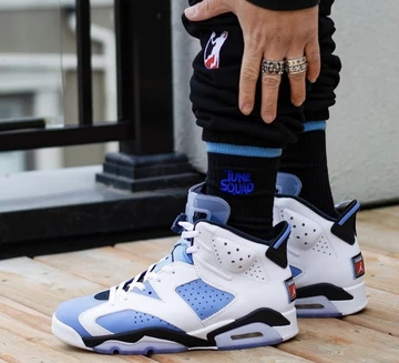 Nike Air Jordan 6 UNC on Feet