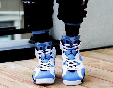 Nike Air Jordan 6 UNC on Feet