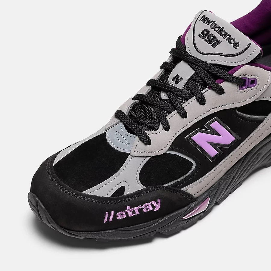 Stray Rats New Balance 991 Black Purple M991SRP Dead Stock