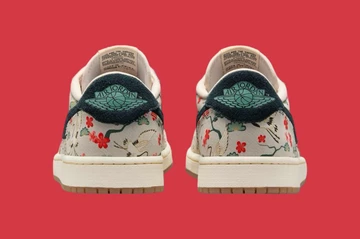 Rui Hachimura x Jordan 1 Low Oatmeal von Hinten