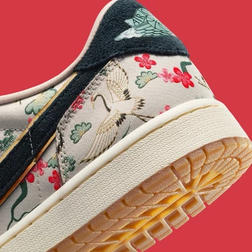 Rui Hachimura x Jordan 1 Low Oatmeal Detail Ferse