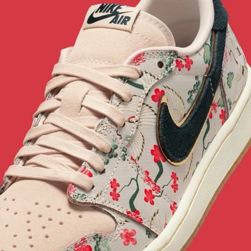 Rui Hachimura x Jordan 1 Low Oatmeal Detail Mittelfußbereich