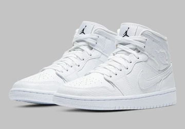 Jordan 1 Mid White Snakeskin