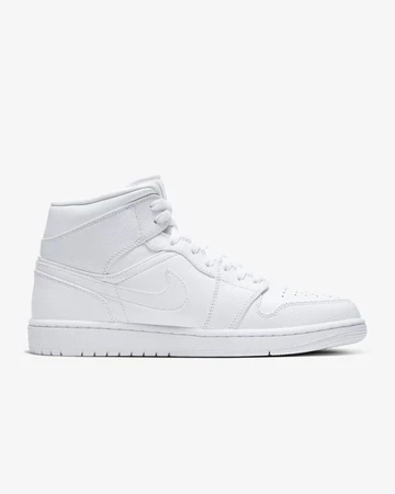 Jordan 1 Mid Triple White