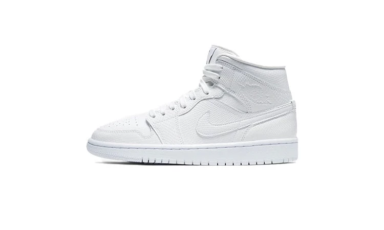 Jordan 1 Mid White Snakeskin