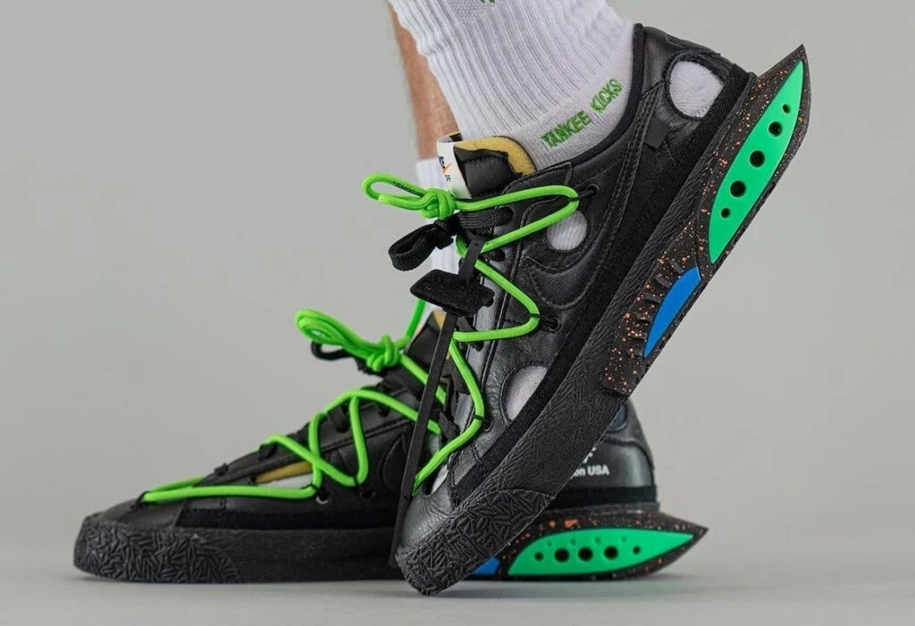 Off White Nike Blazer Low Black Electro Green DH7863-001 | Dead Stock