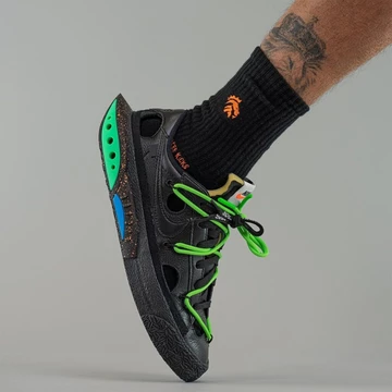 Off White Nike Blazer Low Black Electro Green