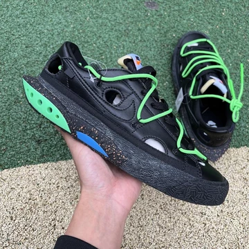 Off White Nike Blazer Low Black Electro Green