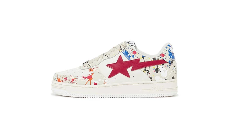 Bape Sta Low Paint Splatter White