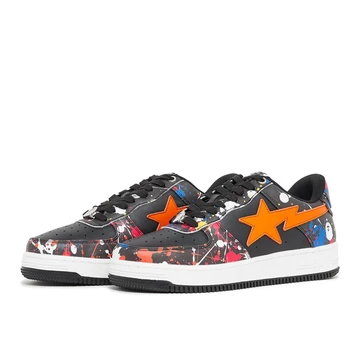 Bape Sta Low Paint Splatter Black
