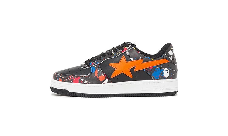 Bape Sta Low Paint Splatter Black