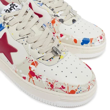 Bape Sta Low Paint Splatter White