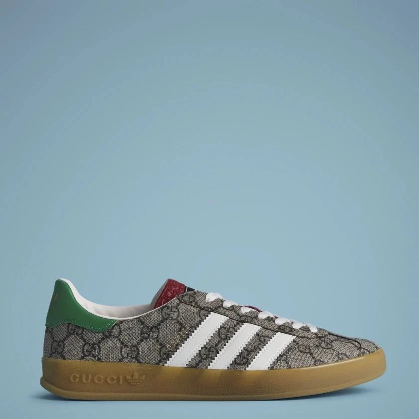 adidas gazelle silver green womens Adidas x Gucci Men's Gazelle Leather Metallic Gold Low Top Sneakers