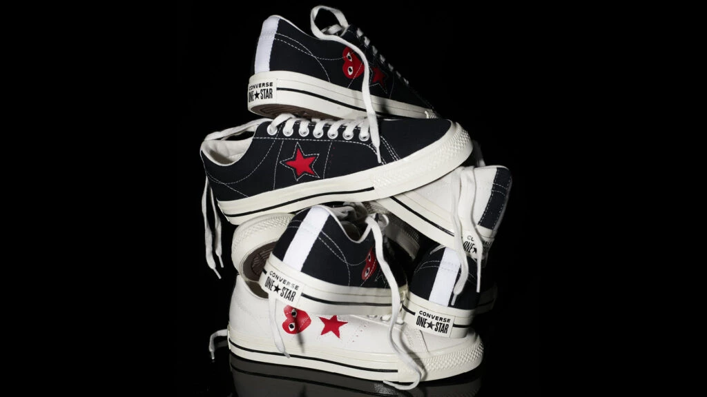 Black and white comme des garcons converse online