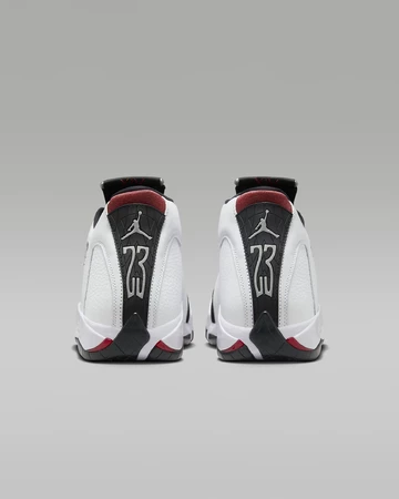 Jordan 14 Retro White Black Toe von Hinten
