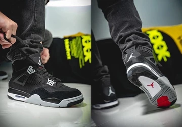 Nike Air Jordan 4 Black Canvas DR6952-400 On Feet