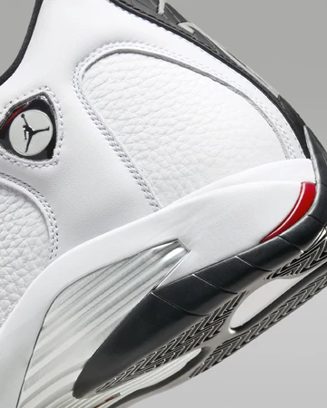 Jordan 14 Retro White Black Toe Detail Ferse