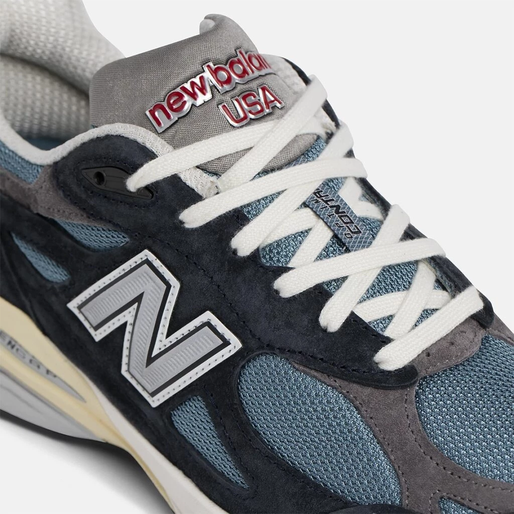 新品 New Balance 990V3 Navy Castlerock New Balance 990v3 Miusa Teddy Santis Navy Castlerock On Feet